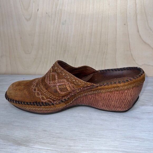 Clarks Artisan Stitched Driving Mule Clogs Brown Leather 72932 Women's 7.5 - Picture 6 of 11